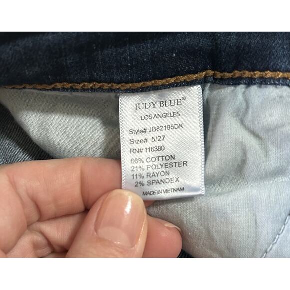 Judy Blue Boyfriend Fit Women’s Jeans Size 5/27 Blue Denim Stretch Straight Leg - Picture 6 of 7